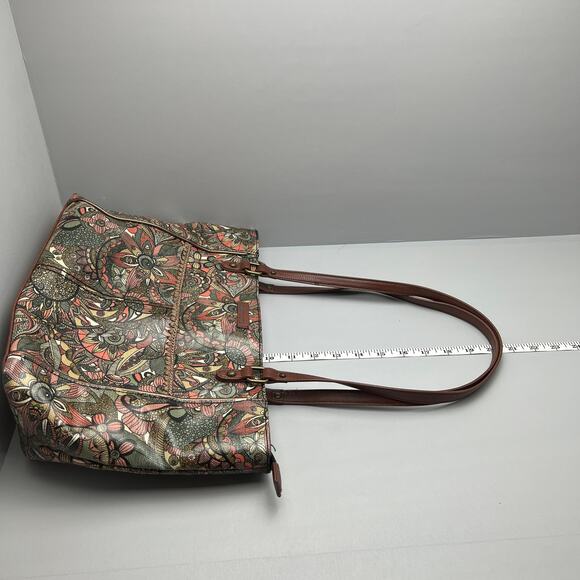 Sakroots Polyvinyl Floral Multi-Pocket Double Strap Handbag Purse - Picture 8 of 12